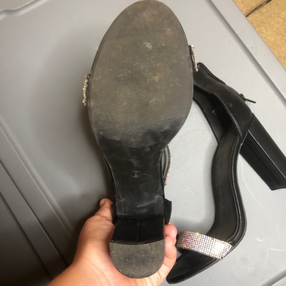 Black Heels with Gems Size 9 - Picture 2 of 5
